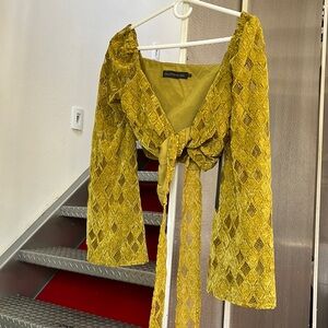 House of Harlow 1960 Yellow Crop Top